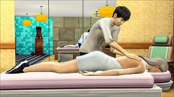 play Mama bittet den Sohn ihres Masseurs, sie zu massieren, nachdem sie ihn plötzlich an seinem Arbeitsplatz besucht hat - Mutter und Stiefsohn