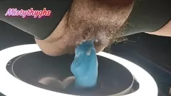 play BBW Misty Thyghs menjadi liar dengan ayam dan dildo gemuk